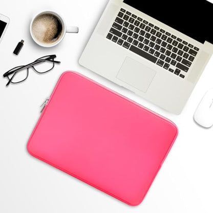 RAINYEAR 13.3 Inch Laptop Sleeve Case Padded Carrying Bag, Bright Pink | Slim Protective Soft Zipper Computer Cover for 13.3 Inch Notebook Computer Chromebook 14 inch MacBook Pro/Max M1 M2 M3 M4 M5 - color: Bright Pink, size: 13"-13.3"