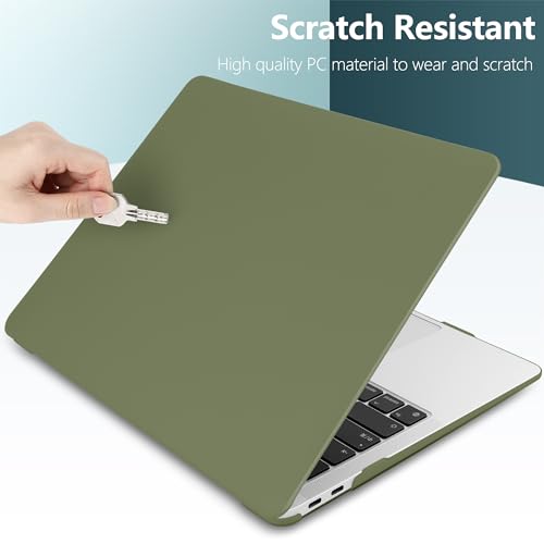 DONGKE Compatible with MacBook Air 13 inch Case 2021 2020 2019 2018 Release Model: M1 A2337 A2179 A1932, Hard Case Cover for MacBook Air 13 inch with Retina Display Touch ID - Avocado Green - color: Green