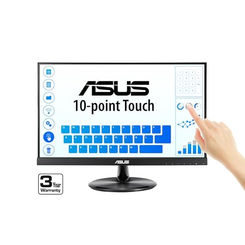 ASUS VT229H 21.5" Monitor 1080P IPS 10-Point Touch Eye Care with HDMI VGA, Black - style: 22" Touch