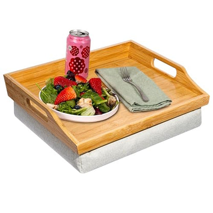 ROSSIE HOME Wood Lap Tray – Natural Bamboo, Fits 15.6” Laptops - color: Natural Bamboo, size: Single Tray