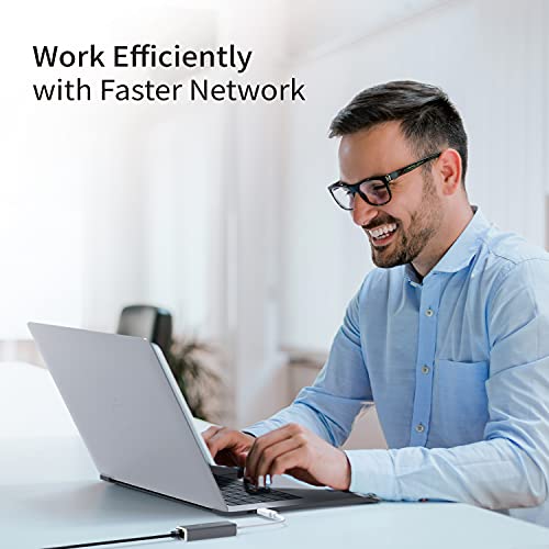 j5create USB-C to 2.5G Ethernet Adapter, RJ45 LAN 2.5 Gigabit Network to USB Type C/Thunderbolt Converter, Compatible for MacBook Pro/Air, Tablets, Dell XPS, Surface Pro 7 (JCE145)