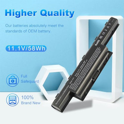 Laptop Battery for Acer AS10D31 AS10D51 Aspir 4741 5253 5251 5336 5349 5551 5552 5560 5733 5733Z TravelMate 5740 5735 5735Z 5740G Gateway NV55C NV50A NV53A NV59C [6 Cells/58WH] - size: 8.84x2.94x1.13inch 4741