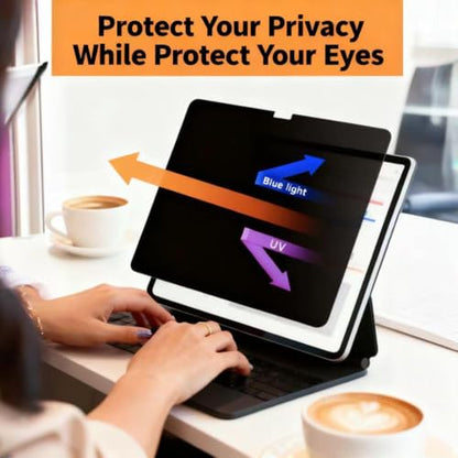 Magnetic Privacy Screen Protector for iPad Air 11 Inch (2024-2026, M2/M3/M4)，Removable & Reusable Anti Glare Anti Blue Light Privacy Shield, Data Confidentiality Shield - size: iPad Air 11 Inch 2024