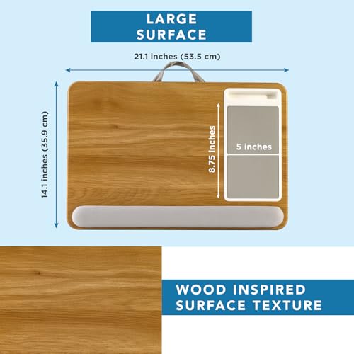 LAPGEAR Home Office Pro Lap Desk – Oak Woodgrain, Fits 15.6” Laptops - color: Oak Woodgrain, size: Home Office Pro W/Wrist Rest