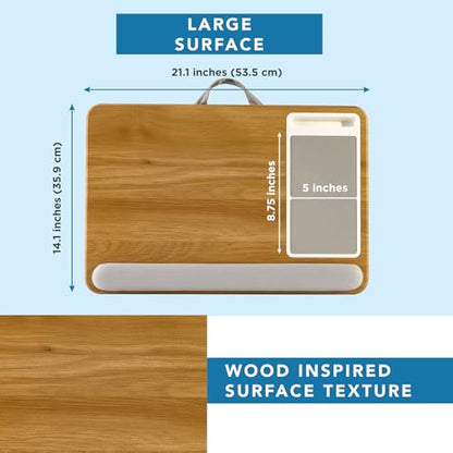 LAPGEAR Home Office Pro Lap Desk – Oak Woodgrain, Fits 15.6” Laptops - color: Oak Woodgrain, size: Home Office Pro W/Wrist Rest