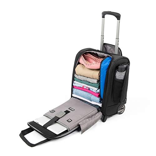 Travelpro Tourlite Softside Lightweight Rolling Underseat Compact Carry-On Upright 2 Wheel Bag, Men and Women, Black, 15-Inch - color: Black