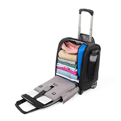Travelpro Tourlite Softside Lightweight Rolling Underseat Compact Carry-On Upright 2 Wheel Bag, Men and Women, Black, 15-Inch - color: Black