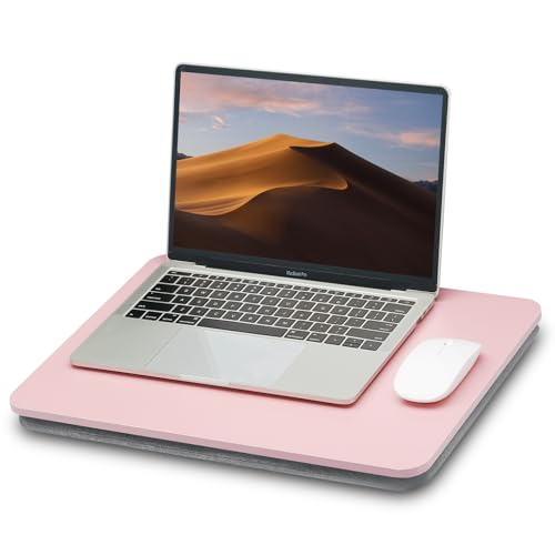 ZEAPTAC Portable Lap Laptop Desk with Pillow Cushion, Fits up to 15.6 inch Laptop, Lap Stand for Bed & Couch & Carpet, Book Tablet/Drawing Board/Computer Laptop Stand - Pink - color: Pink