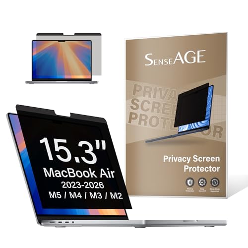 SenseAGE Magnetic Privacy Screen Filter for MacBook Air 15 inch (2023-2025, M2, M3, M4), Easy On/Off Anti-Blue Light Privacy Screen Protector, Compatible with MacBook Air 15.3 inch - size: MacBook Air 15.3 inch (2023-2025, M2/M3/M4)