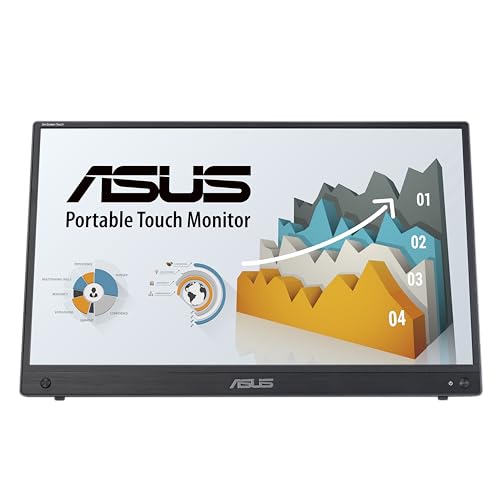 ASUS ZenScreen MB16AMTR 15.6 Inch 1080p Touchscreen USB-C Portable Monitor | Built-in Battery, Kickstand, Eye Care, Tripod Socket, IPS, For Laptop, Phone, Console, Travel Display for MacBook and PC - style: 16" Touch Battery