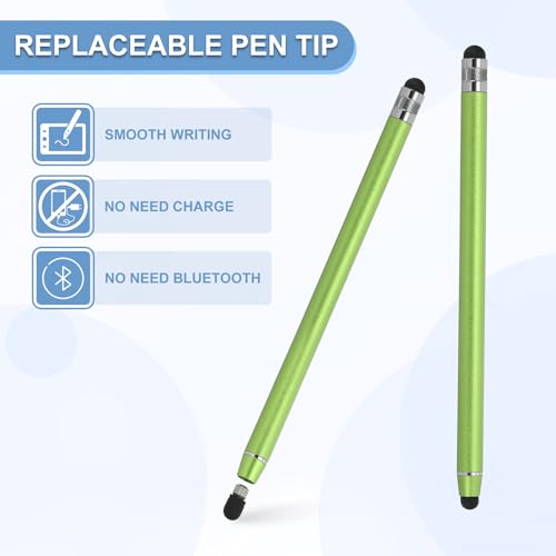 PATIKIL 5 Pcs Stylus Pens for Touch Screens, 2 in 1 High Sensitivity Universal Pen Capacitive Stylus for Phone Tablets Laptop Touch Screen Device, Green - color: Green