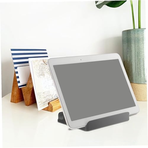 Toddmomy Aluminum Alloy Vertical Laptop and Tablet Stand Compact Desktop Rack Holder for Office and Home Use, Portable Black Dual-Slot Organizer Compatible with Notebooks