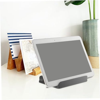 Toddmomy Aluminum Alloy Vertical Laptop and Tablet Stand Compact Desktop Rack Holder for Office and Home Use, Portable Black Dual-Slot Organizer Compatible with Notebooks