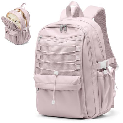 suwasp College Backpack for Women, Waterproof Laptop Backpack Fits 15.6 Inch Laptop, School Bookbag with Water Bottle Pocket, Anti Theft Work Backpack for College, Travel, Commuter, - color: Light Purple