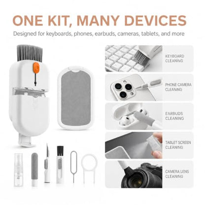 10 in 1 Phone Cleaning Kit, Portable Earbud Cleaning Kit Phone Charging Port Cleaner Tool Set for Laptop Notebook Computer Headphone Cleaner iphone Cellphone Keyboard Screen Camera Speaker Lens