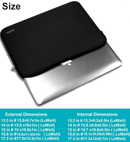 Laptop Sleeve Case 15.6 Inch, Resistant Neoprene Notebook Computer Pocket | Laptop Sleeve, Computer Cover/Tablet Briefcase Carrying Bag Compatible Asus/Dell/Fujitsu/HP/Sony/Toshiba/Acer- (Black) - color: Black, size: 15.6 inch