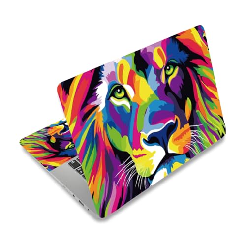 PLIGREAT Colorful Lion Laptop Sticker Decals, 12" 13" 13.3" 14" 15" Laptop Skin Stickers Abstract Paint Universal Removable Vinyl Notebook Art Protector Netbook PC Cover Decal - color: Colorful Lion