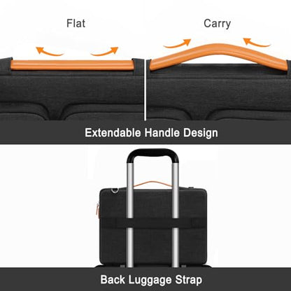 MOSISO 360 Protective Laptop Bag, Computer Bags | Laptop Sleeve Bag with Trolley Sleeve&2 Rectangle Pockets&Handle - color: Black, size: 13.3 inch