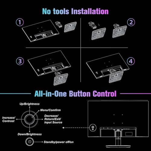 SANSUI Monitor 24 inch 100Hz Computer Monitor丨FHD 1080P PC Monitor丨HDMI丨FreeSync丨HDR丨Earphone Jack丨 Ergonomic Tilt for Home and Office - size: 24 Inch