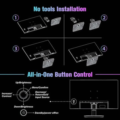 SANSUI Monitor 24 inch 100Hz Computer Monitor丨FHD 1080P PC Monitor丨HDMI丨FreeSync丨HDR丨Earphone Jack丨 Ergonomic Tilt for Home and Office - size: 24 Inch