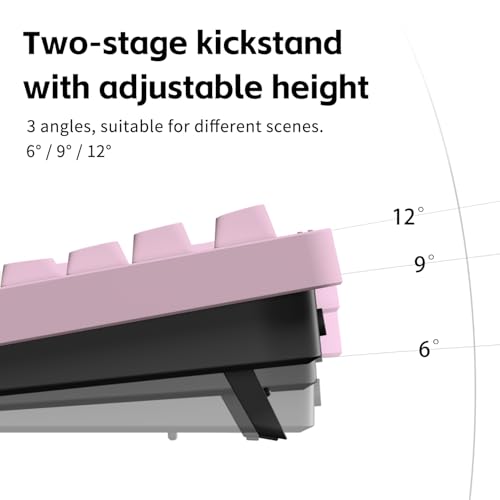 NuPhy Node100 Wireless Mechanical Keyboard, Hot Swappable Custom Bluetooth Keyboard, 109 Keys Computer Gaming Keyboards, Supports Touch Gestures, PBT Keycaps, RGB Backlit, Bluetooth/2.4GHz/USB-C - color: Pink, size: High-profile Blush Max Switch