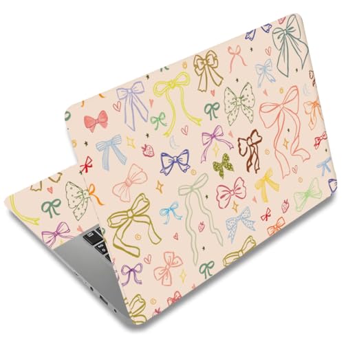SUPERDANT 3Pcs Lovely Bowknot Laptop Skin 14.9x10.6in Cute Bow Trimmable Removable PVC Decal Wrap Sticker Cover for 12 13 14 15 15.6 Inch Notebook Art Protector for Girls - style: Lovely Bowknots