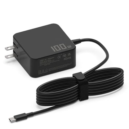 Hafiuege 100W USB C Laptop Charger, Type C Power Adapter for All Devices | Fit for Asus ROG Ally , HP Chromebook, Lenovo ThinkPad, Acer Laptops, Charge Type-C 96W 90W 65W 45W 30W Devices