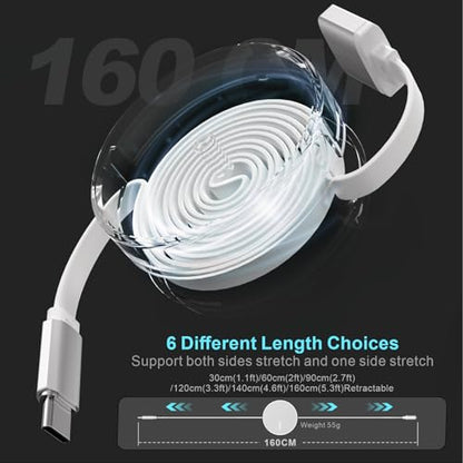 140W USB-C to Magnetic 3 Cable,5.3FT Compatible with Magsafe 3 Cable for MacBook Air 2024 M3 13/15inch, 2023/2022 M2, Pro 2024/2023 M4/M2 Pro & Max 14" 16", 2021 M1 & Max 14" 16" White - color: pearl white