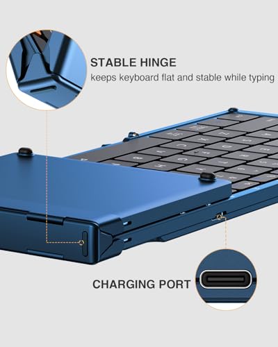 ProtoArc Foldable Bluetooth Keyboard Blue and Ergonomic Mouse Blue