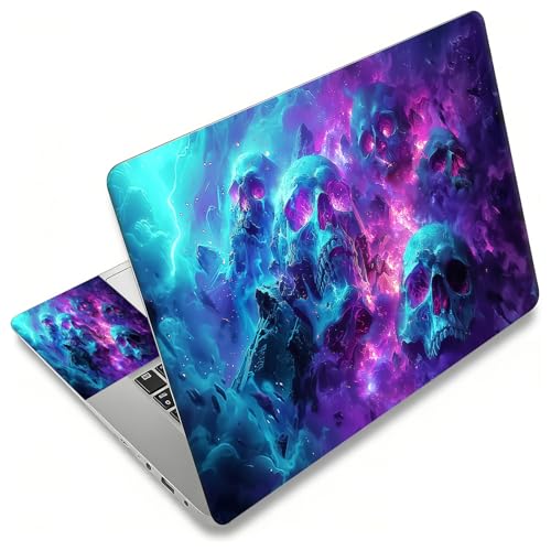 Laptop Skin Sticker Decal, Universal Reusable Vinyl Laptop Cover for 12" 13" 13.3" 14" 15" 15.4" 15.6" Notebook PC, Waterproof Scratch-Resistant with 2 Wrist Pads, Easy to Apply & Remove,Art Skulls - color: Art Skulls