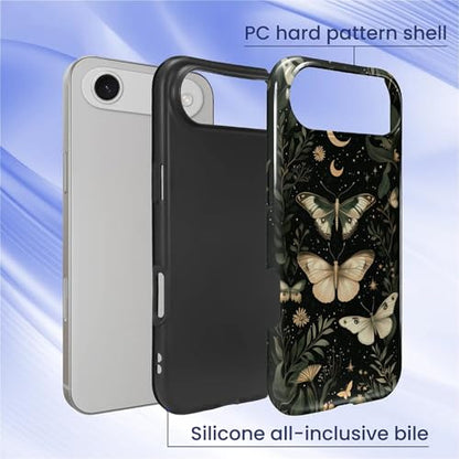 CARLOCA Case for iPhone 17 Air,Gothic Dark Butterfly Design Hybrid Dual Protection Soft TPU Hard PC Shockproof Anti Scratch Men & Women Stylish Protective Phone Case - color: Gothic Dark Butterfly, size: iPhone 17 Air
