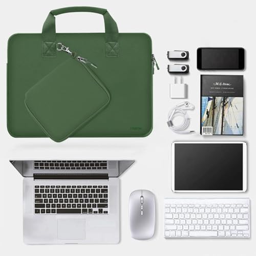 Hseok Laptop Sleeve 13.3-14 inch Case with Small Pouch, Neoprene Computer Bag Compatible with MacBook Neo/Pro 14 M5/M4/M3/M2/M1, Mac Air/Pro 13.3, XPS 14 and Most 13-14 inch Notebooks,Olive Green - color: Olive green, size: 13"-14"