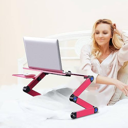 Greensen Laptop Stand，Cooling Fans Foldable | Adjustable height and angle with rotating joints,Two anti-slip buckles secure laptop,Aluminum alloy