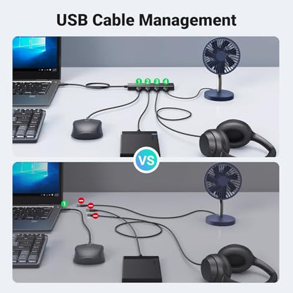 UGREEN USB 3.0 Hub, 4 Ports USB A Splitter Ultra-Slim USB Expander, 2 ft | 5Gbps Data Transfer for Mouse, Keyboard, Flash Drive, U Disk, Printer Compatible with Laptop, Desktop PC, Xbox, PS5, and More - size: ['2 feet'], style: USB-A