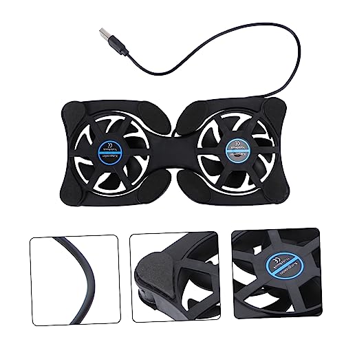 Portable Foldable Laptop Cooler with USB Fans Lightweight Notebook Cooling Pad for Laptops Black Protects from Overheating and Scratches