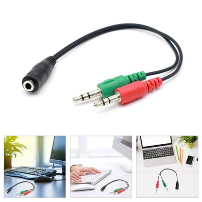 3.5mm Sound Adapter Y Splitter 3.5mm Cable Headsets 2 Female to 1 Male for Laptop Phone Earphone Headphone Microphone Y Splitter for Headsets