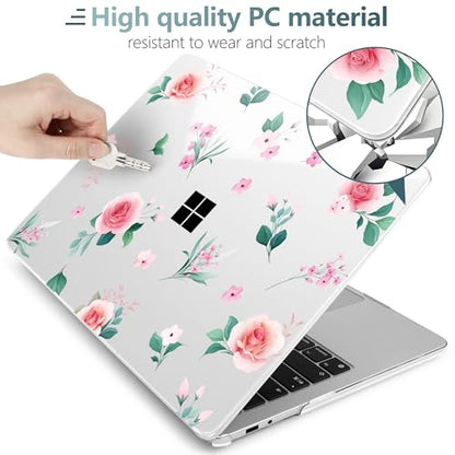 Batianda Case for Microsoft Surface Laptop 13 inch 2025 2026, Peach Rose | Fits Model 2095, Artistic Patterns Ultra-Slim Lightweight Scratch-Resistant Hard Shell with Professional Protection - color: Peach rose