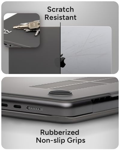 ZAGG MacBook Protection MacBook Pro 14-inch M5/M4/M3/M2/M1 Case – Premium Two-Piece Hard-Shell Snap-on Cover with Non-Slip Grips, Durable, Lightweight, Scratch-Resistant, Frosted Finish, Smokey Black - color: Smokey Black, size: MacBook Pro 14" M4/M3/M2/M