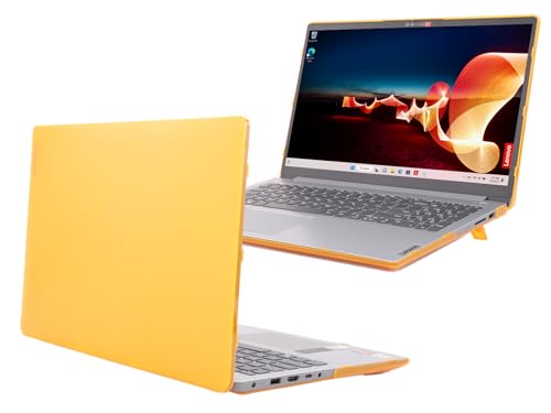 mCover Case Compatible ONLY for 2022-2024 15" Lenovo IdeaPad 1 Series (15ADA7 / 15AMN7 / 15ALC7 / 15IAU7 / 15IGL7 / 15IJL7 / 15IRU7) Windows Laptops (NOT Fitting Any Other Models)- Orange - color: Orange