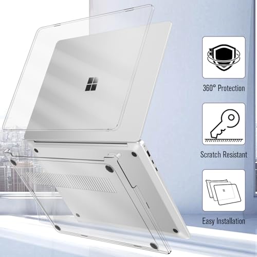Fintie Case for 15 Inch Microsoft Surface Laptop 7 (2024 Release Model: 2037) / Surface Laptop 8th 15-inch (2026) - Protective Slim Snap On Hard Shell Cover (Crystal Clear) - color: Crystal Clear