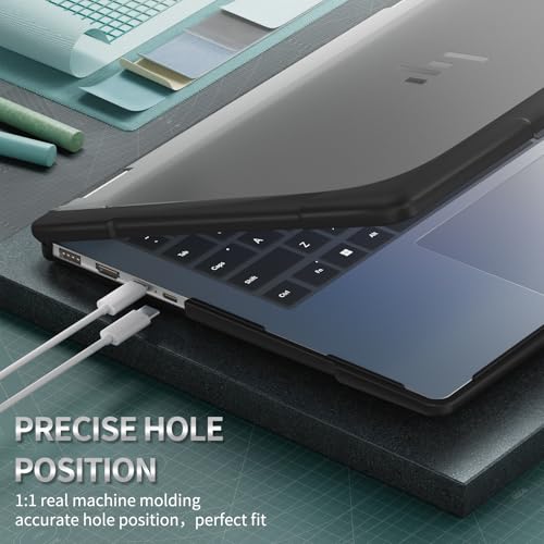 Batianda Protective Case for HP Envy x360 2-in-1 14 Inch 2024, Black | Shockproof TPU Bumper with Matte Durable Hard Shell and 360° Flip Support, Fits 14-fc0000 and 14-fa0000 Series - color: Black