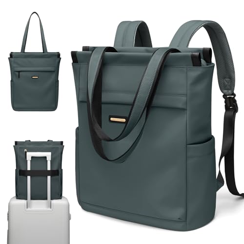 GOLF SUPAGS Convertible Laptop Backpack for Women Casual Daypack Notebook Tote Bag for Work College Travel Leisure (Atrovirens) - color: Atrovirens-n