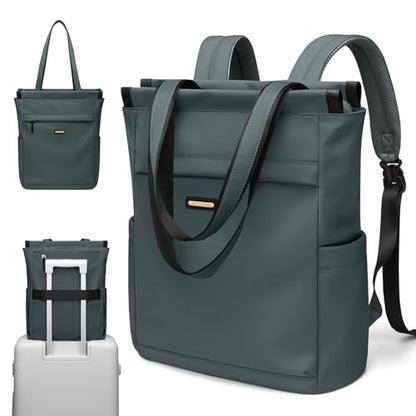 GOLF SUPAGS Convertible Laptop Backpack for Women Casual Daypack Notebook Tote Bag for Work College Travel Leisure (Atrovirens) - color: Atrovirens-n