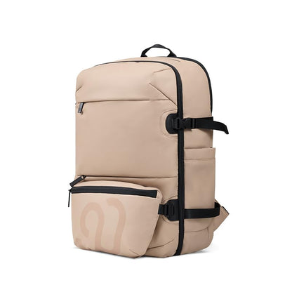 NINETYGO Casual Backpack for Men & Women, Brown | Airline Approved Carry On, Waterproof, 24.7L, Detachable Shoulder Bag, Fits 15.6 Inch Laptop - color: Brown