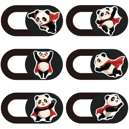 6Pcs 6 Styles Phone Camera Cover Panda Webcam Privacy Cover 0.04 Inch Ultra Thin for Mini PC Phone Laptop Desktop Tablet Panda Plastic Durable Privacy Protectors for Home Office Work Use - color: Panda-4