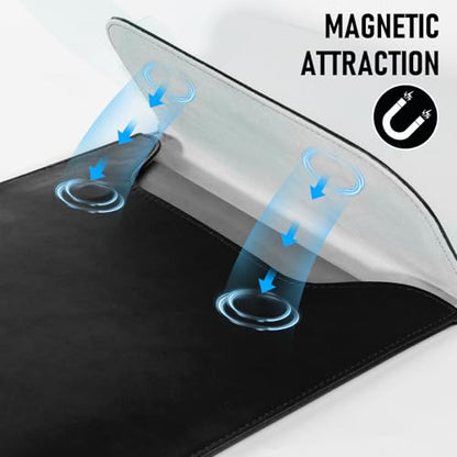 Allinside 11-12 inch Laptop Sleeve Case Compatible with MacBook Air 11 2010-2015/MacBook 12 2015-2017, Waterproof PU Leather Laptop Sleeve Bag Protective Vertical Case Cover, Black - color: Black, size: 11-12 in for Macbook Air 11/12/iPad
