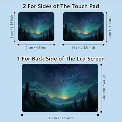 Universal Laptop Skin Sticker with 2 Wrist Pad Skins, Waterproof Scratch Resistant Vinyl Laptop Cover Decal, Cut to Fit for 11–15.6 Inch MacBook HP Dell Lenovo, Magic Starry - color: Magic Starry