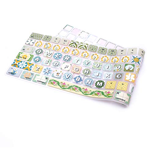 Silicone Keyboard Cover Skin for Mac Wireless Magic Keyboard with Numeric Keypad MQ052LL/A(Model: A1843) 2017/2018,Cute Print,US Layout,Bohemian Green - color: Bohemian Green