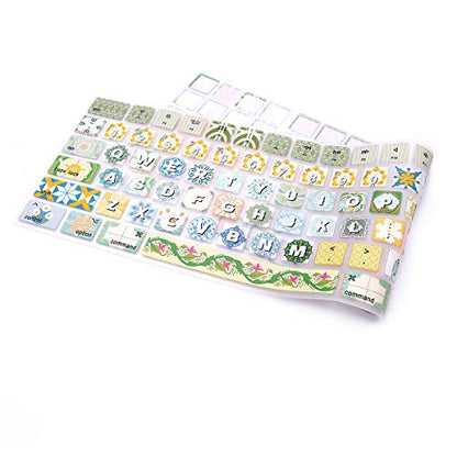 Silicone Keyboard Cover Skin for Mac Wireless Magic Keyboard with Numeric Keypad MQ052LL/A(Model: A1843) 2017/2018,Cute Print,US Layout,Bohemian Green - color: Bohemian Green