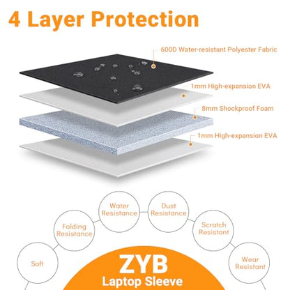 ZYB Waterproof Laptop Bag 14 Inch,Laptop Case 14 Inch Sleeve with Shoulder Strap,Notebook Briefcase for 14" Laptop Lenovo HP Acer ASUS DELL, Mac Air/Pro 15 etc 14in Laptop Bag Carrying Case Men-Black | Laptop Bag for 14 Inch Laptop Notebook Lenovo HP ASUS